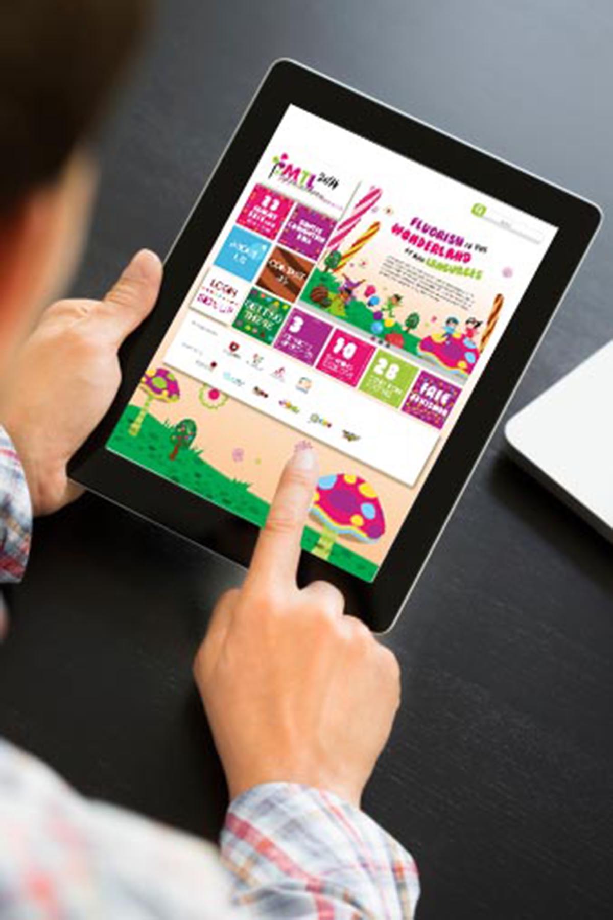 Man Pointing on Digital Tablet